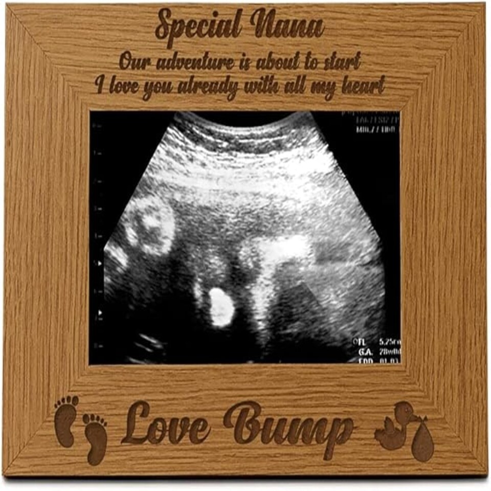 image 1 of New Baby Pregnancy Scan Wooden Photo Frame Nana Gift N/A | Size: 4 x 6 inch | S
