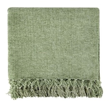 Camilla Collection Chenille Throw in Meadow Green (60" x 80") Green | Green