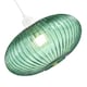 image 8 of Modern Designer Emerald Forest Green Line Ribbed Glass Oval Pendant Lamp Shade | Green
