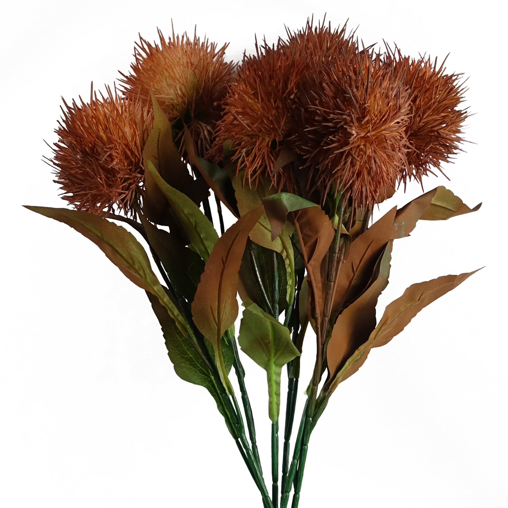 Pegdev Pack of 6 70cm Artificial Yellow Globe Thistle for Faux Décor
