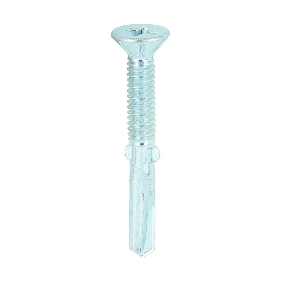 image 1 of Timco - Metal Construction Timber to Heavy Section Screws - Countersunk - Wing-Tip - Self-Drilling - Zinc (Size 5.5 x 45 - 200 Pieces)