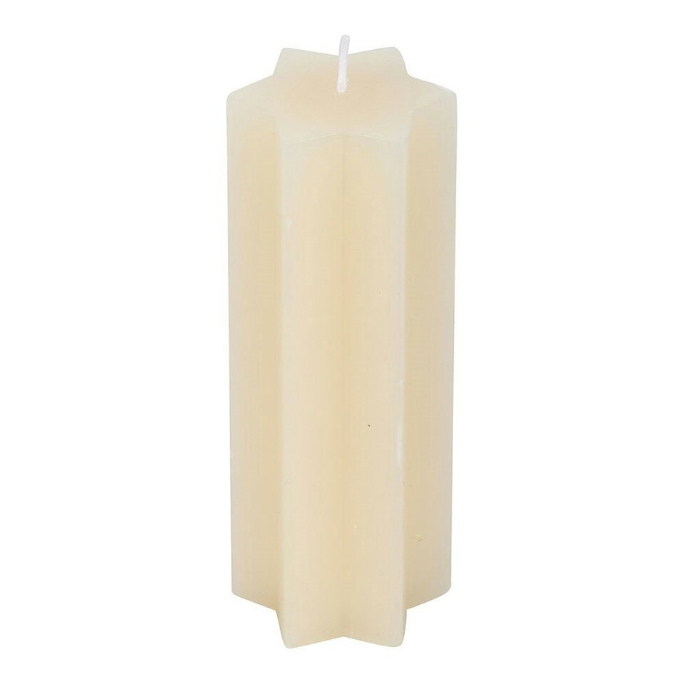 image 1 of Cream Starry Night Star Shaped Taper Candle - Unscented Cream