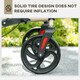 image 8 of HOMCOM Folding Rollator, 4 Wheeled Aluminum Mobility Walker with Seat and Bag