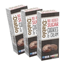 Diablo No Added Sugar Cookies and Cream Dark Chocolate 128g 3 Pack