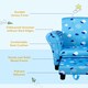 image 6 of HOMCOM Kids Armchair Children Mini Sofa Wood Frame w/ Footrest Cute Cloud Star Blue