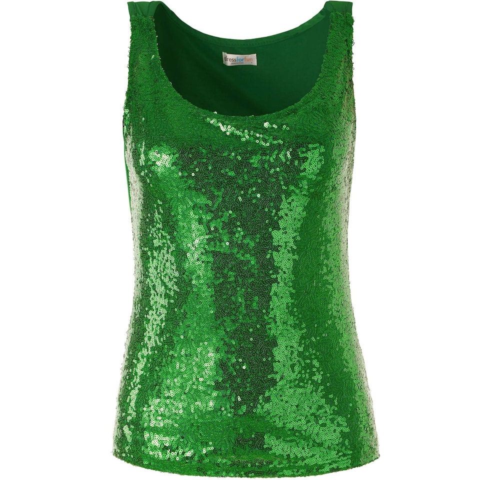 image 1 of Sleeveless Sequin Top - Women's | Green | green | M | 1