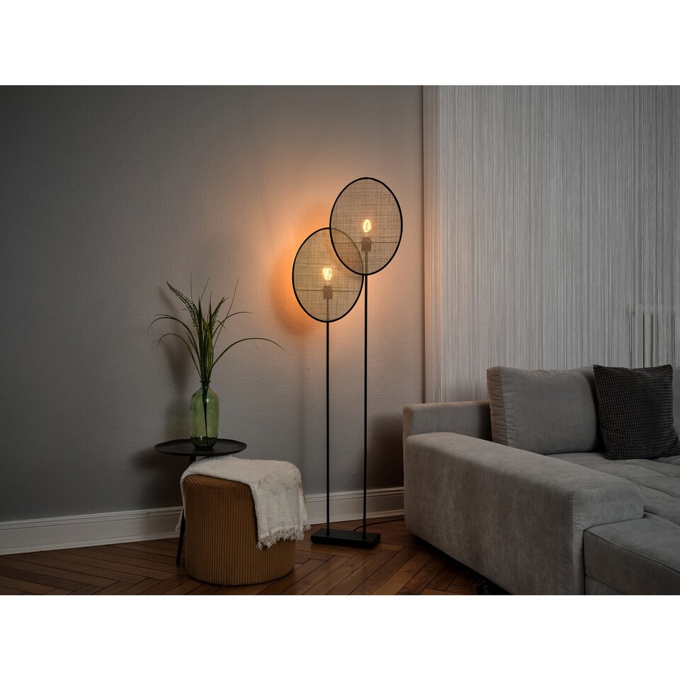 image 1 of Osram Decor Rattan Dandelion Floor Lamp 2 x E27 Brown Natural Standing Light