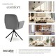 image 7 of Swivel Chair Lenia - upholstered, padded, 56.5 x 54 x 86 cm - Set of 4 Grey | Velvet Look Anthracite/Black