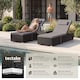 image 2 of Carbonera Rattan Double Lounge Chair with Table, Adjustable Backrest | Black | black | 1