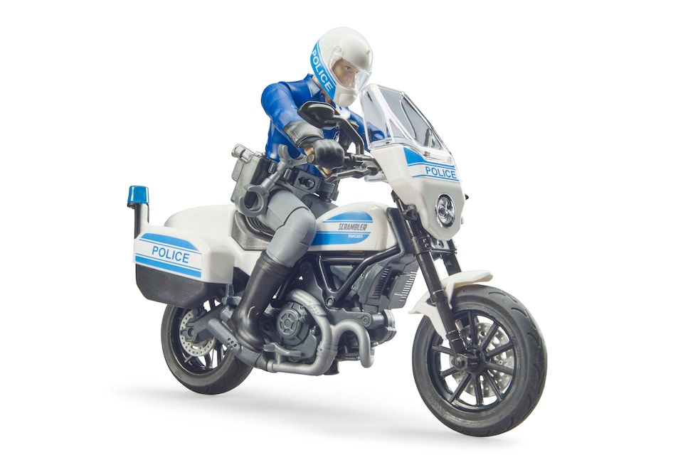 image 1 of Bruder bworld Scrambler Ducati police motorbike and policeman Police Vehicle Model