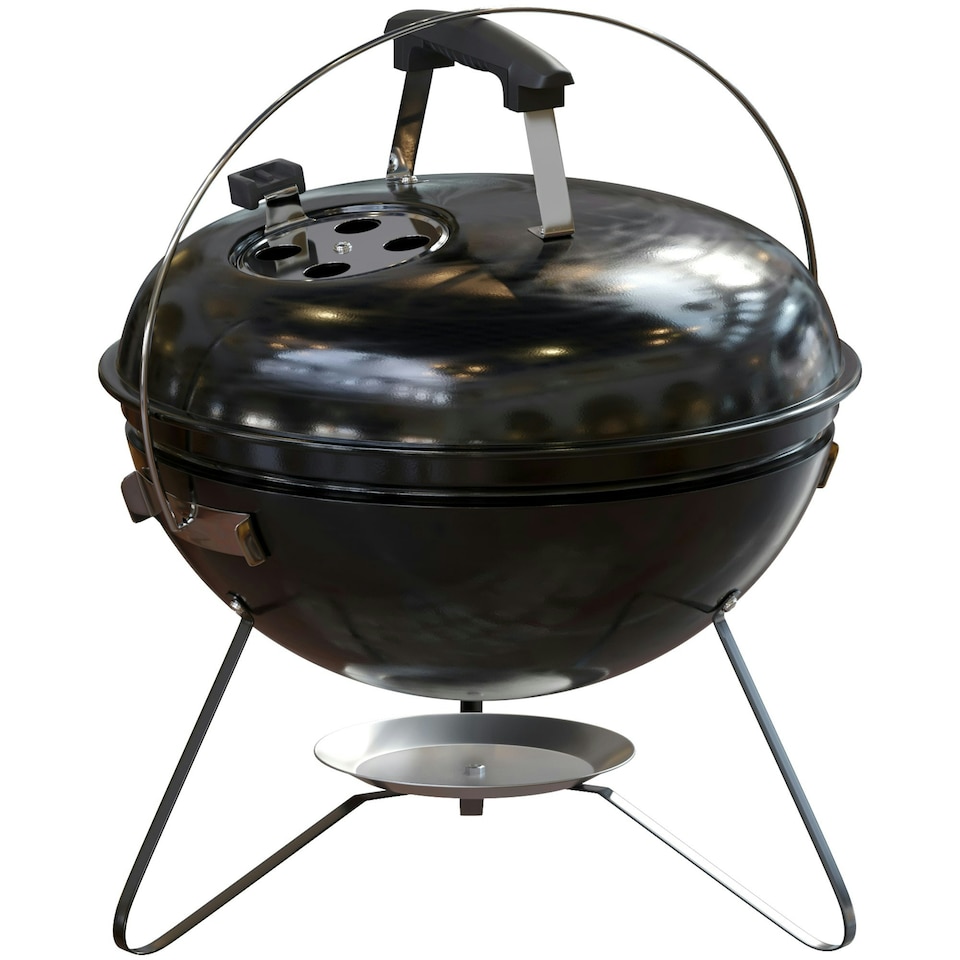 image 1 of Garden Vida Kansas Small Kettle Grill BBQ, Black