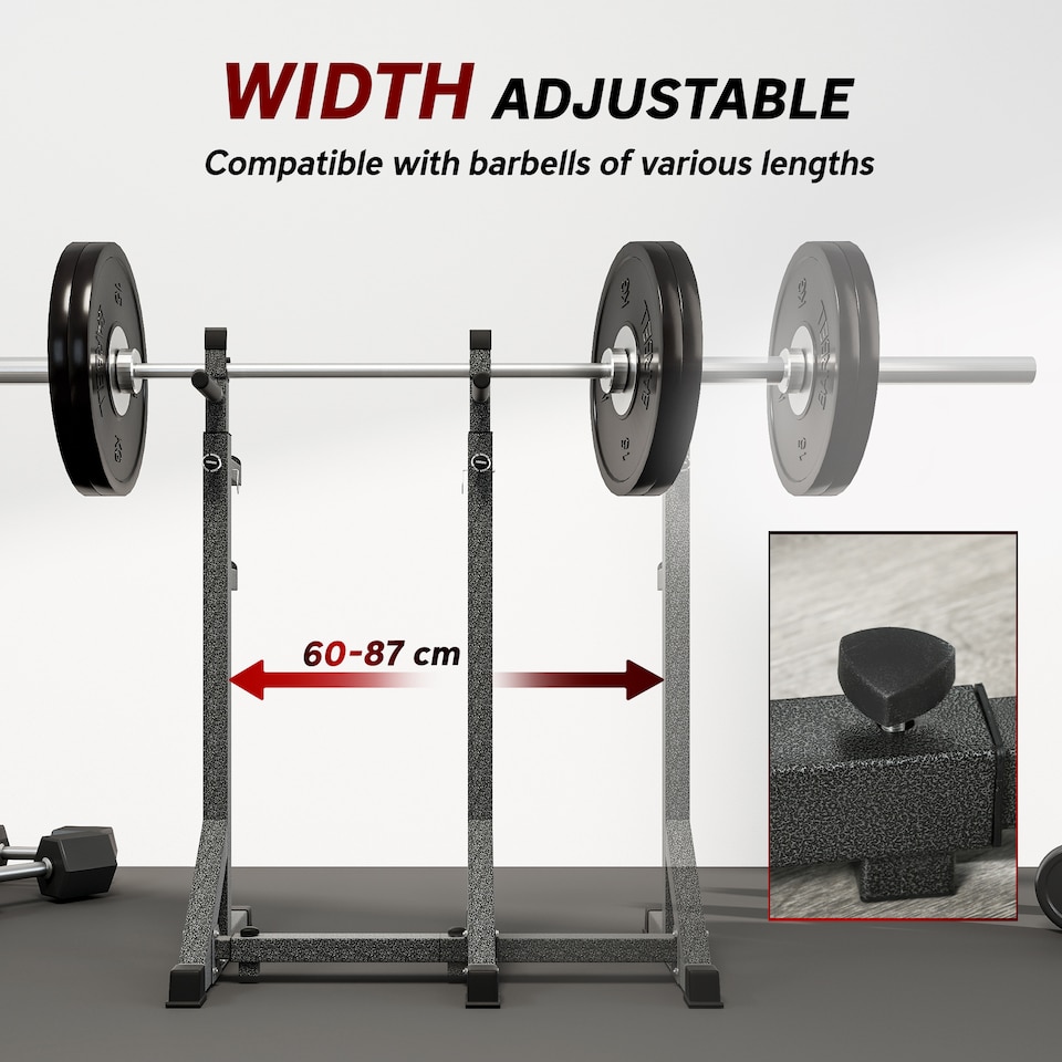 image 1 of SPORTNOW Heavy Duty Squat Rack, Adjustable Weight Barbell Stand, for Home, Gym