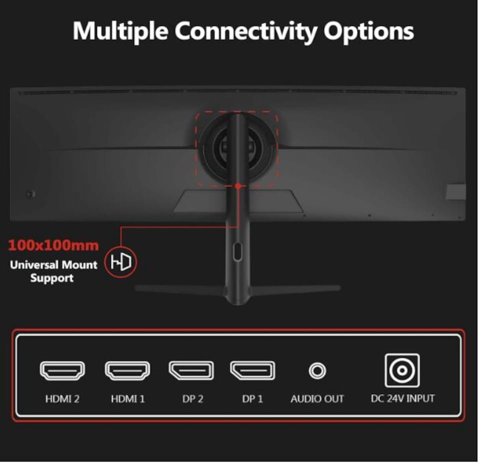 image 1 of Z-Edge 40 Inch Curved Ultrawide Monitor 5K2K 120Hz WUHD 5120x2160 1ms Black | 21:9 IPS Panel, 1ms MPRT, HDMI 2.1, DP 1.4, 130% sRGB, Adaptive Sync, Height Adjustable, Built-in Speakers, PIP & PBP