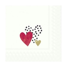IHR  Love You Gold & Red Cocktail Napkins 25cm 3ply  20 Pack