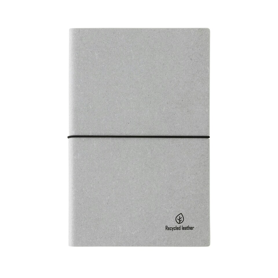 image 1 of XD Collection Recycled Leather A5 Notebook - Light Grey - One Size