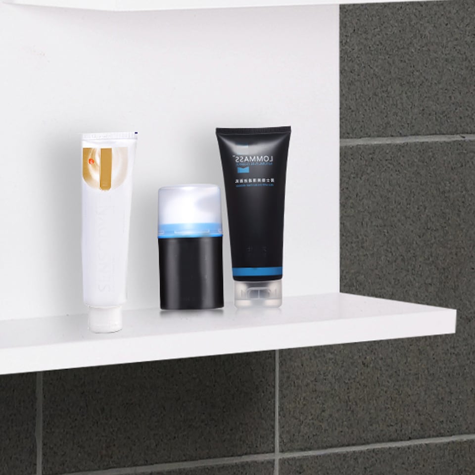 image 1 of kleankin Bathroom Mirror, Wall Mount Vanity Mirror, Modern Make Up Mirror with 3 Storage Shelves, White