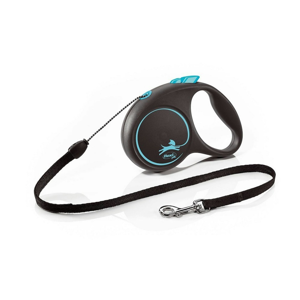 Flexi Small Retractable Dog Cord - Blue/Black - 5m