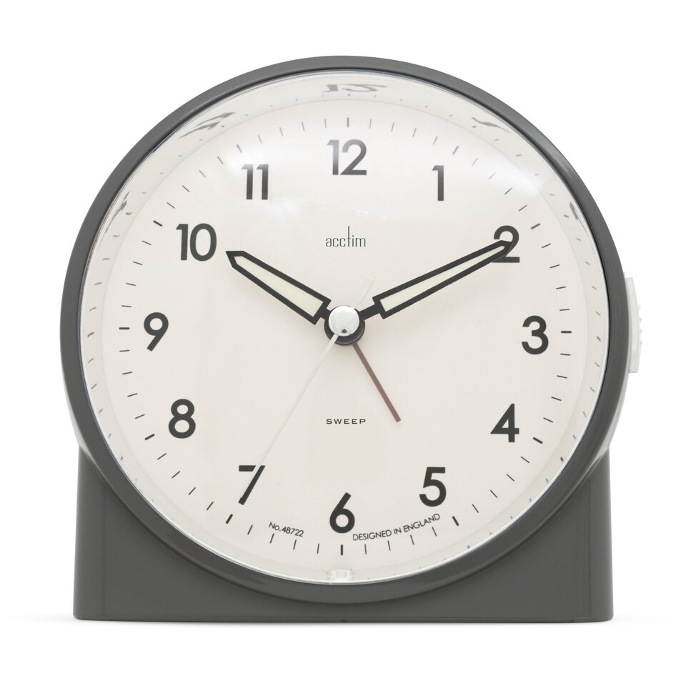 image 1 of Acctim Arlo Non-Ticking Sweep Luminous Tipped Hands Analogue Backlight Alarm Clock