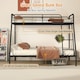image 7 of COSTWAY Metal Bunk Bed with Ladder Safety Guardrail