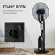 image 7 of HOMCOM 18 Pedestal Fan with Water Mist Spray, Standing Fan, Humidifying Misting Fan with 3 Speeds, 2.8L Water Tank, Black