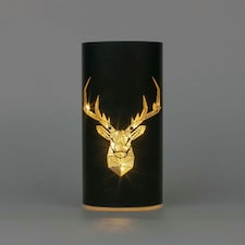 22cm Christmas Decorated Vase - LED Black Glass Vase