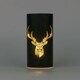 image 1 of 22cm Christmas Decorated Vase - LED Black Glass Vase