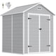 image 1 of Outsunny 6 x 5ft Resin Garden Shed with Floor and Window, Light Grey 