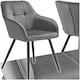 image 1 of Dining Chair Marilyn - velvet look, quilted pattern - per piece Grey | Grey/Black