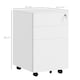 image 5 of Vinsetto 3-Drawer Vertical Filing Cabinet with Pencil Tray, Lock and 5 Wheels, Steel Mobile File Cabinet, for A4, Legal and Letter Size, Pre-Assembled Body, White