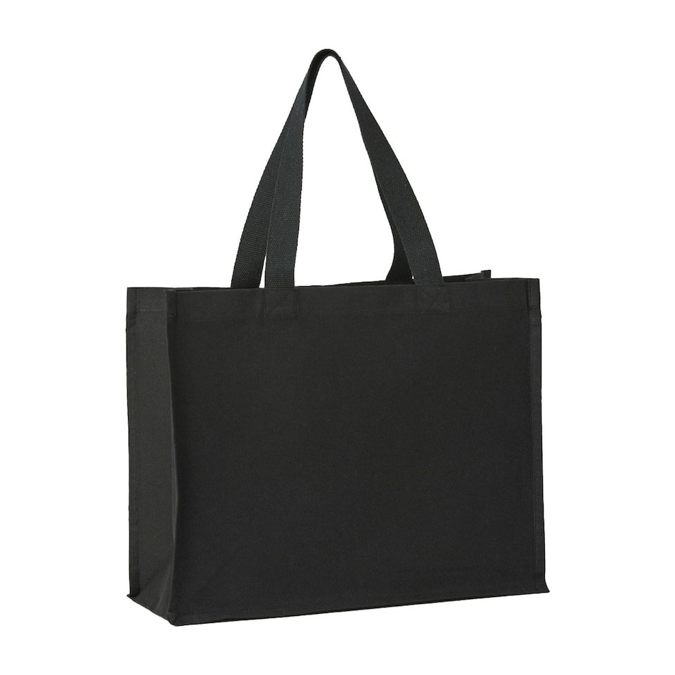 image 1 of Nutshell Premium Stand-Up Canvas Recycled Shopper Bag - Black - 20cm x 38cm x 46cm | Black