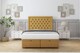 image 1 of Sloomy Montana Mustard Plush Ottoman Bed Base With 26" Strutted Headboard 4'6 Double | Gold | Mustard | Double | 1