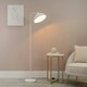 image 1 of ValueLights Morris White Retro Dome Metal Freestanding Floor Lamp with LED Bulb