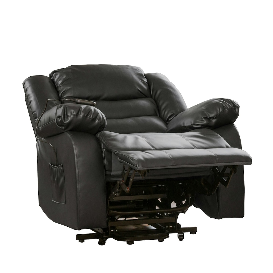 image 1 of Brooklyn Electric Riser Recliner with Massage and Heat - Black