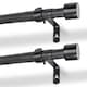 image 1 of Harbour Housewares Extendable Metal Curtain Poles Kit - 77 to 150cm - Matt Black - Pack of 2