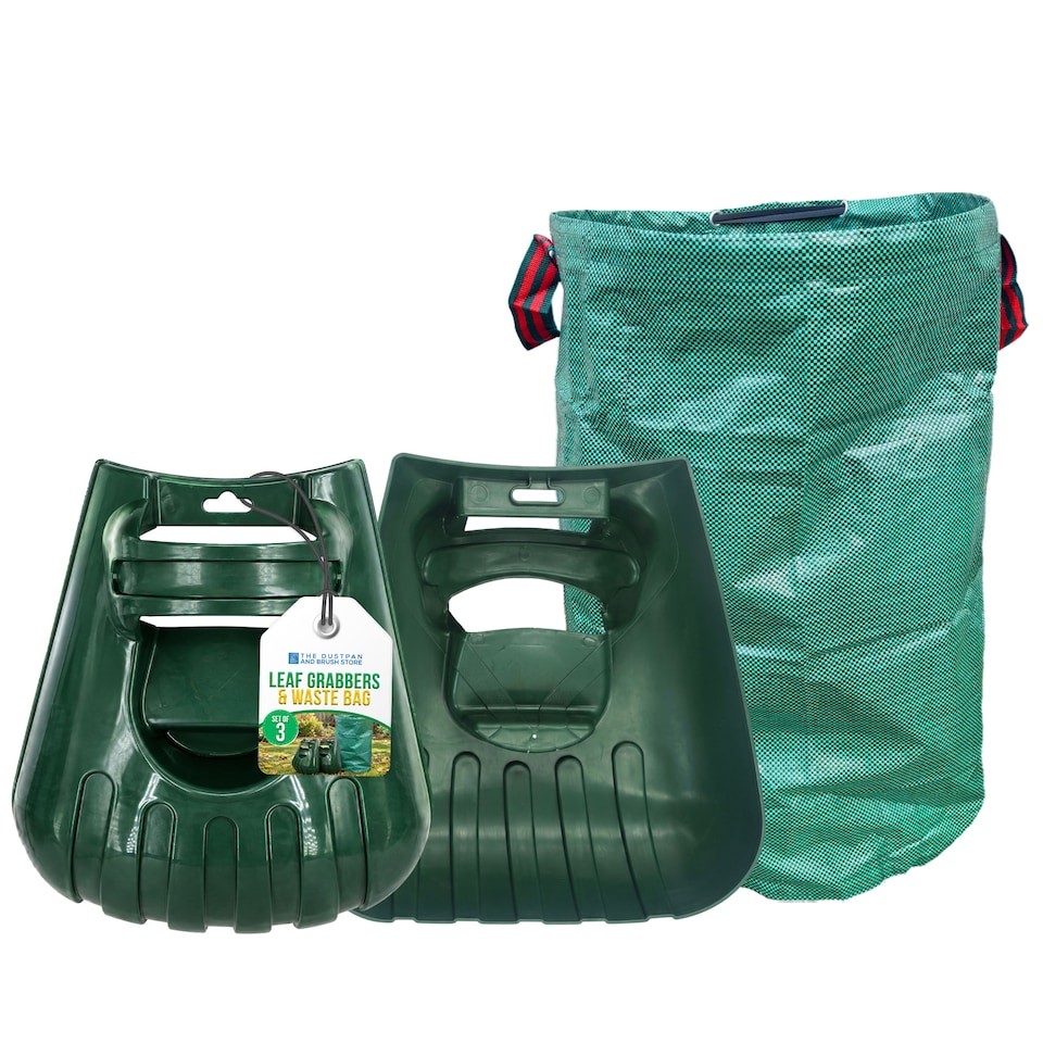 image 1 of Garden Waste Bag 500L with Leaf Scoops Garden Clean up Set