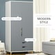 image 9 of HOMCOM 2 Door Wardrobe with Drawers, Hanging Rail, Shelves
