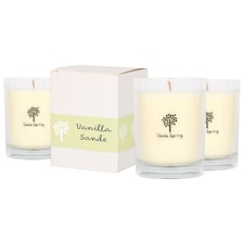 Nicola Spring 3x Vanilla Sands Scented Candles - 160g 28h Natural Single Wick Soy Wax Aromatherapy Candle Home Fragrance