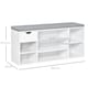 image 3 of HOMCOM Shoe Storage Cabinet Bench w/ Cushion Adjustable Shelves White White