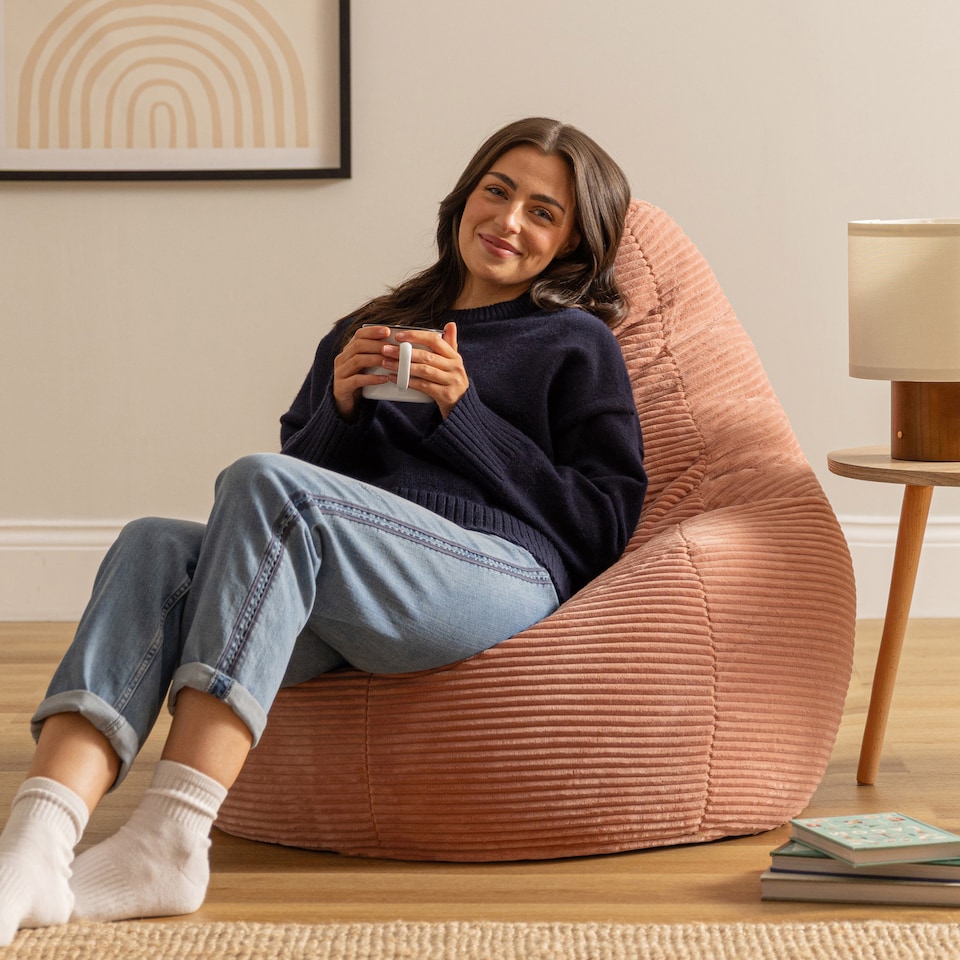 image 1 of Dalton Medium Beanbag Corduroy Dawn Pink | Pink | Pink | 1