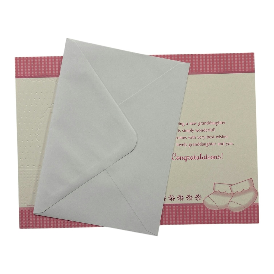 image 1 of On The Birth Of Granddaughter Charming Pink Design Congratulations Card