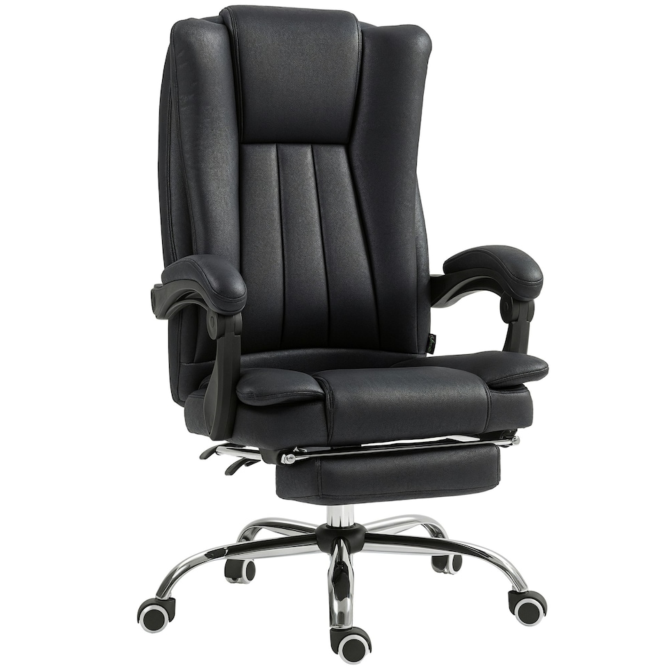 image 1 of Vinsetto Executive Office Chair Computer Desk Chair for Home w/ Footrest, Black