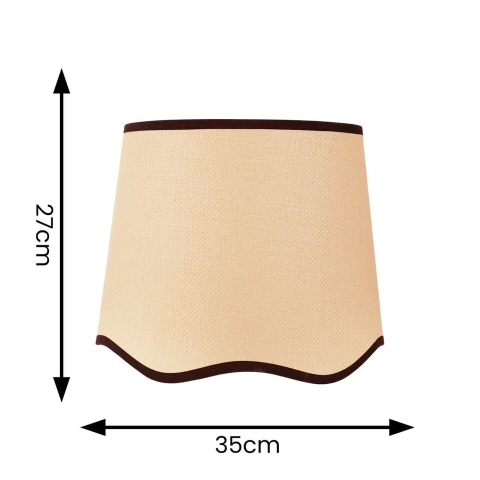 image 1 of ValueLights Dutton Natural Black Trim Scallop Large Ceiling Lamp Shade | Black