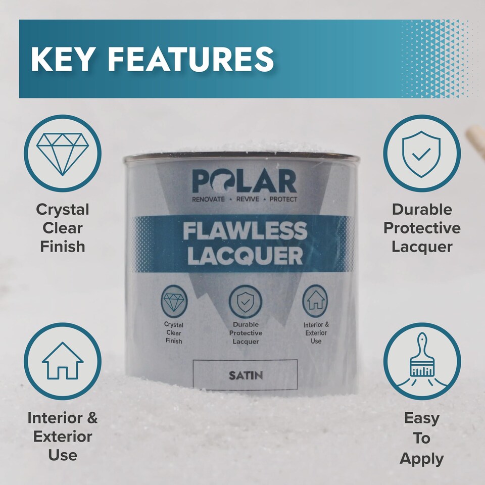 image 1 of Polar Clear Lacquer Paint Quick Drying Durable Matt Finish | Clear | Clear Matt | 500 ml