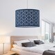 image 6 of Navy Blue Laser Cut 30cm Pendant Lightshade Blue