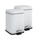 image 1 of Harbour Housewares Square Bathroom Pedal Bins - 3 Litre - Chrome - Pack of 2