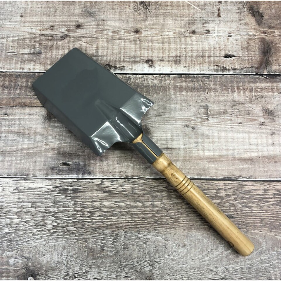 image 1 of Metal Fireside Fireplace Shovel in French Grey with Wooden Handle (Set of 2)
