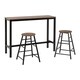 image 2 of Athens Breakfast Bar Set - Acacia Effect/Black Black