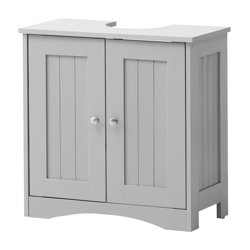 image 1 of Bathroom Sink Cabinet Under Basin Unit Cupboard Storage Furniture Grey