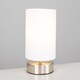 image 4 of ValueLights Satin Touch Dimmer Bedside Table Lamp With White Cylinder Light Shade | White