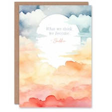 What We Think We Become Buddhist Mindfulness Quote Spiritual Birthday Card